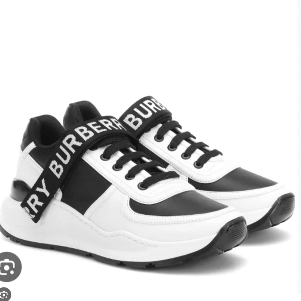BURBERRY RONNIE TWO-TONE LEATHER SNEAKERS size EUR 39 / USA 8